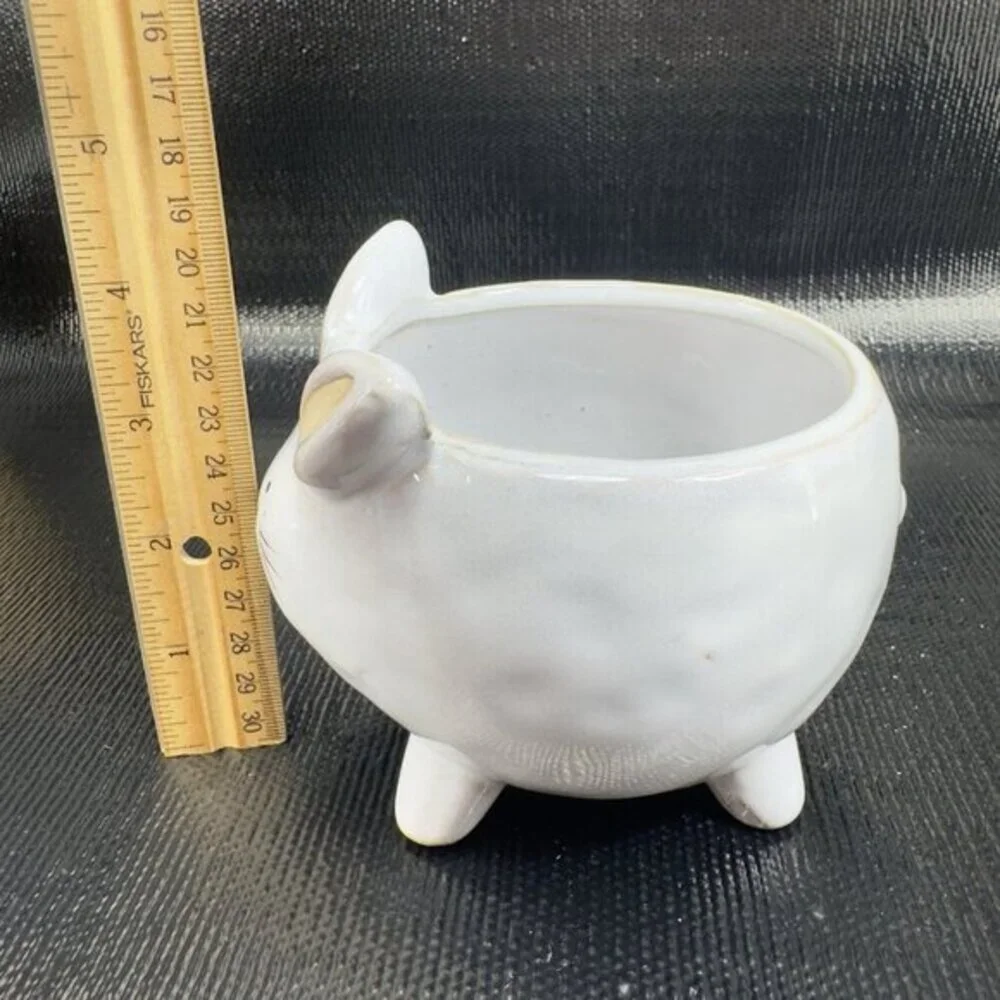 47 & MAIN Stoneware Pottery Bunny Rabbit Shape Planter Flower Pot Vase Bowl Dish